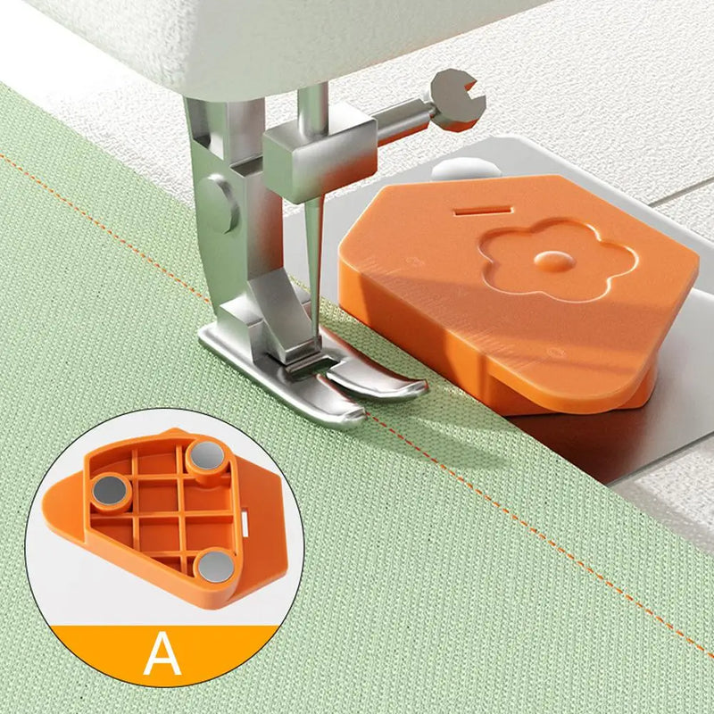Nähmagnet StitchMate| Polygonales Design | Präzise Stofffixierung | Orange/Rosa/Grün