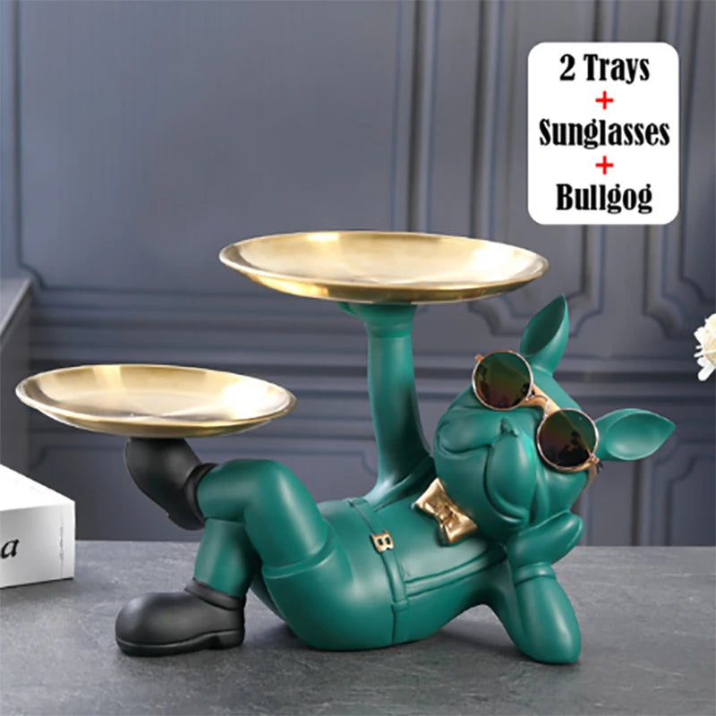 Bulldog Dekofigur Bravetto UrbanBulldog | Coole Bulldoggen-Skulptur aus Resin | 33×19,5×20 cm | Wohnaccessoire & Geschenkidee für Hundefans