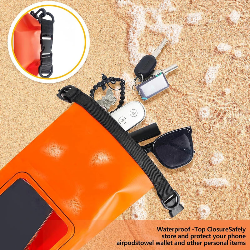 AquaVault Wasserdichte Dry Bag 2L | Mit Touchscreen-Fenster | Outdoor Tasche für Kajak, Trekking & Wassersport