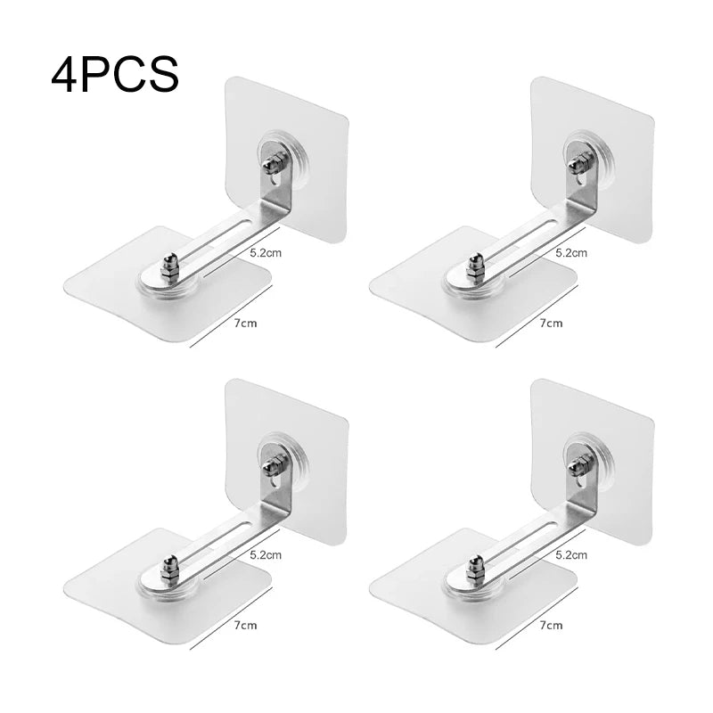 Stabello Anti-Kipp Befestigungs-Set 4-teilig | Verstellbar & Selbstklebend | Für Regale, Schränke & Kommoden