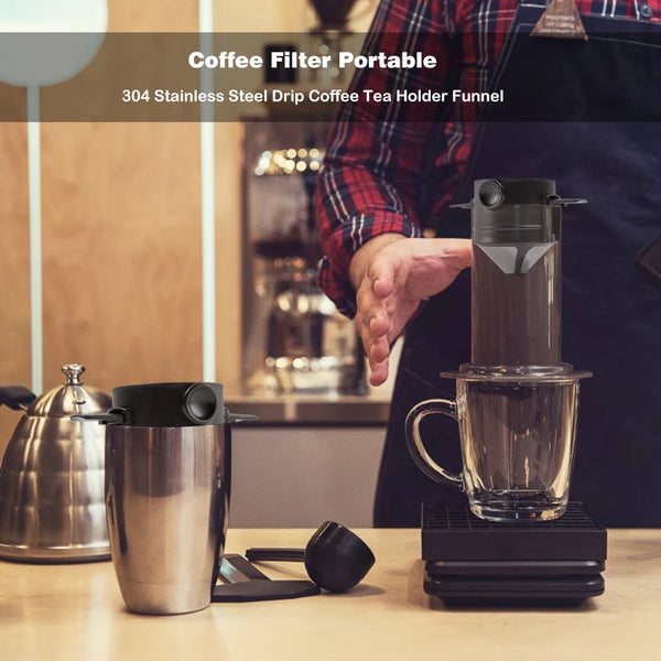 BrewViva Kaffee- & Teefilter Edelstahl | Wiederverwendbar & Tragbar | Für Becher & Kanne | 304er Edelstahl