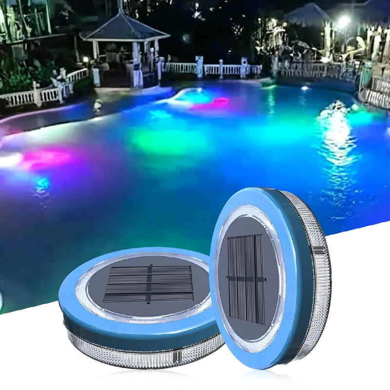 AquaGlow Solar-Poollicht | Schwimmend & Wasserdicht | Blaue LED | 11,6×2,5 cm