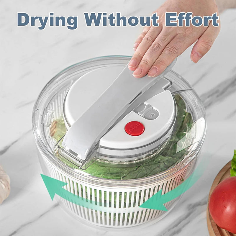 SpinFresh Salatschleuder 3L mit Deckel | Einhandbedienung & Rutschfester Stand | Salatwascher & -trockner für Gemüse & Obst | BPA-frei & Praktisch