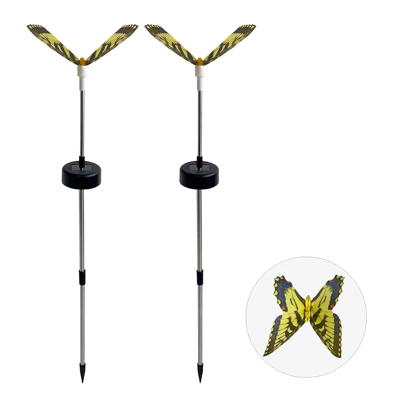 LichtFlügel Solar-Schmetterlingslichter 2er-Set | Bunt & Stimmungsvoll | Für Garten, Balkon, Feste & Hochzeiten