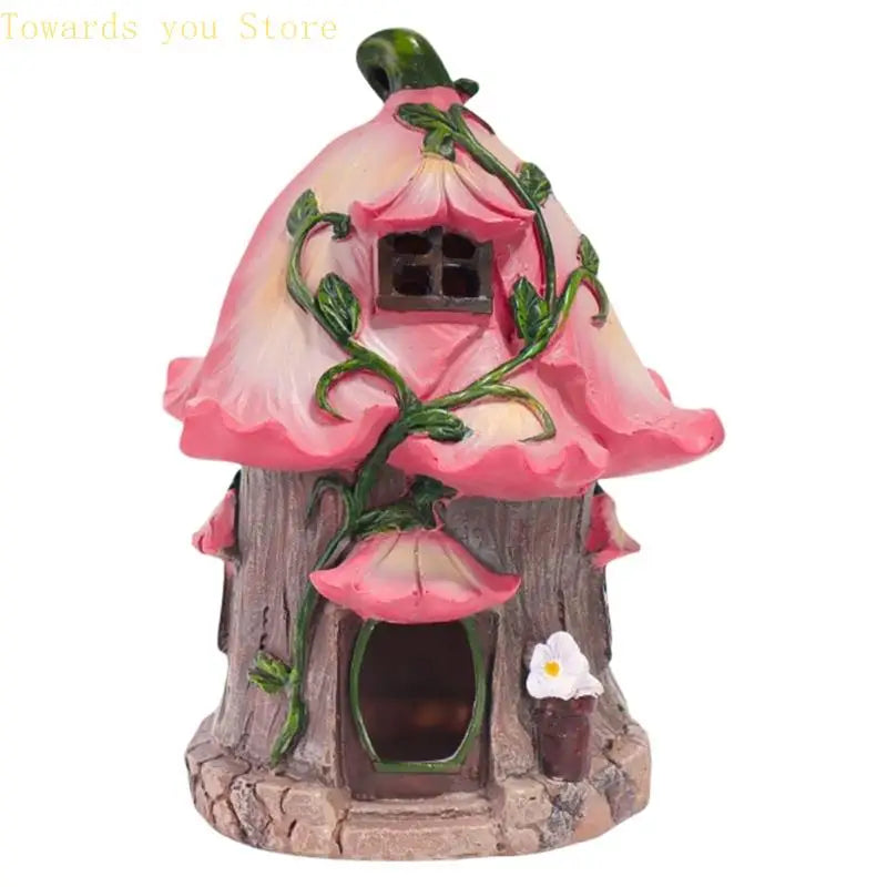 LUMORA Solar Feenhaus | Resin Pilzhaus | Wetterfest & LED-Beleuchtung | Gartendeko 18 × 16 × 11 cm