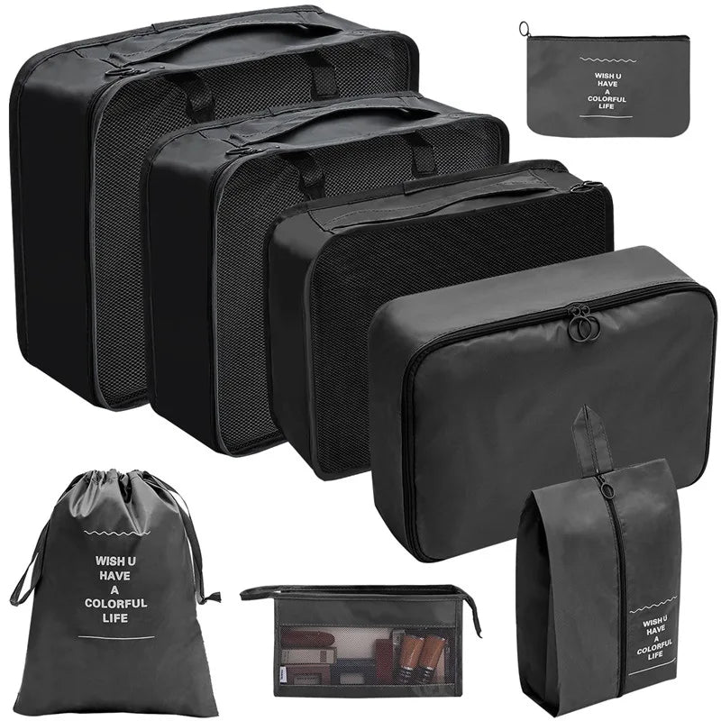 PackWunder Reise-Organizer Set 7/8/9/10-teilig | Faltbare Koffer-Organizer | Für Kleidung, Schuhe & Accessoires