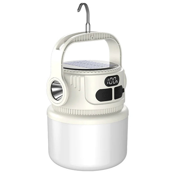 Luminatra Solar LED Campinglampe | Wiederaufladbar & Wasserdicht | 6 Lichtmodi | Für Outdoor, Notfälle & Reisen