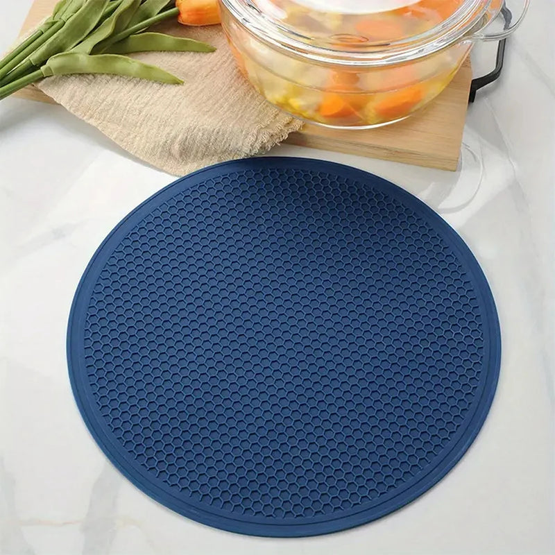Silikon-Untersetzer HexaGrip 25 | Ø 25 cm | Hitzebeständige Waben-Matte | Rutschfest & flexibel | Für Töpfe, Pfannen & Geschirr