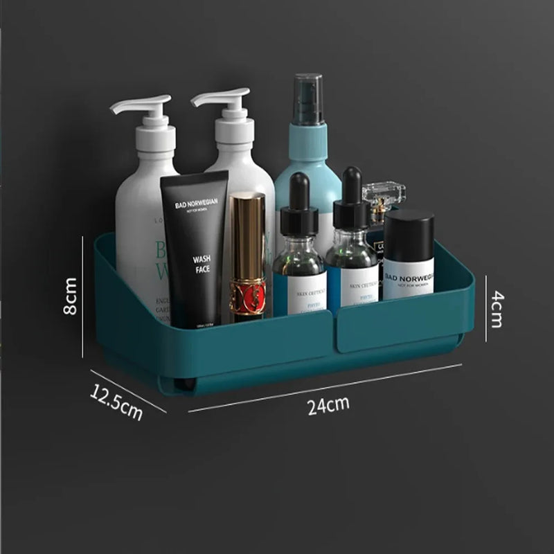 Wandregal EasyMount | Bad- & Küchenregal ohne Bohren | Aufbewahrung für Kosmetik, Shampoo & Gewürze