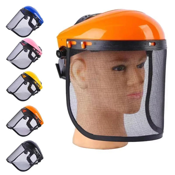 SafeCut Schutzhelm | Edelstahl-Gesichtsschutz für Garten & Bau | Vollmaske gegen Spritzer & Schläge | 39×20 cm