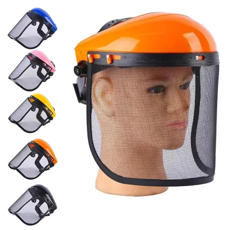 SafeCut Schutzhelm | Edelstahl-Gesichtsschutz für Garten & Bau | Vollmaske gegen Spritzer & Schläge | 39×20 cm
