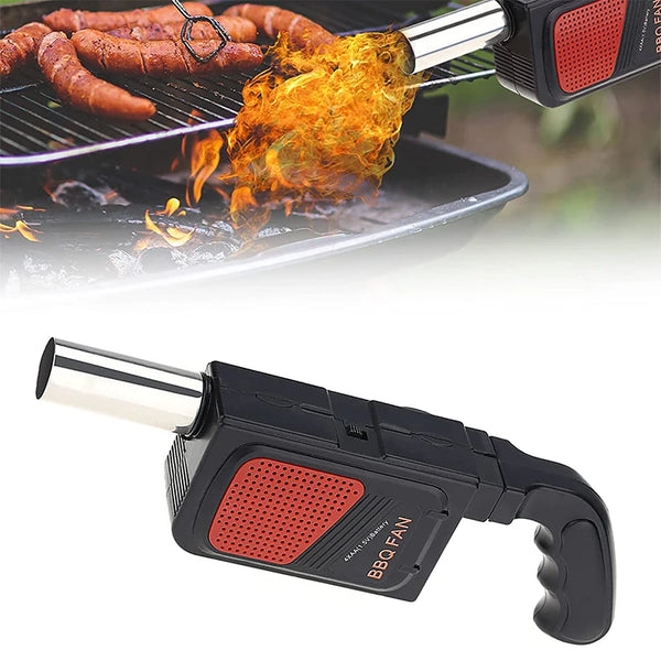 Grillvance FireBoost Elektrischer BBQ-Lüfter Handgebläse | Tragbares Grillgebläse für Kohlegrill & Camping