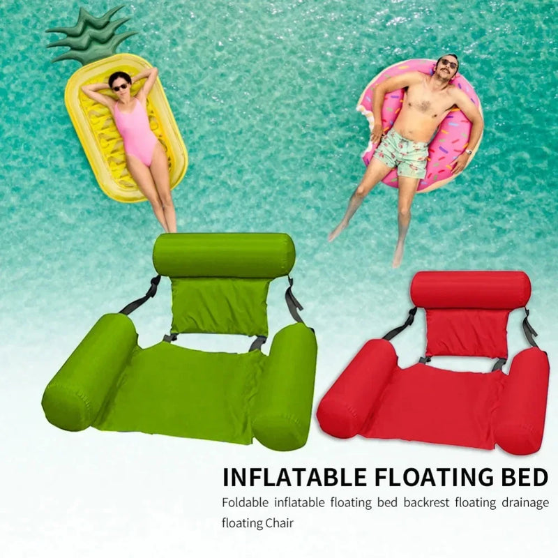 Aufblasbarer Wasserhängesessel | Verstellbar & Tragbar | AquaLiva Pool-Lounge für Strand & Schwimmbad – 100×120 cm