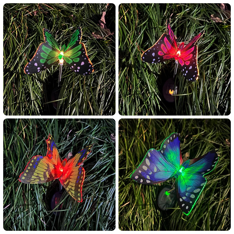 LichtFlügel Solar-Schmetterlingslichter 2er-Set | Bunt & Stimmungsvoll | Für Garten, Balkon, Feste & Hochzeiten