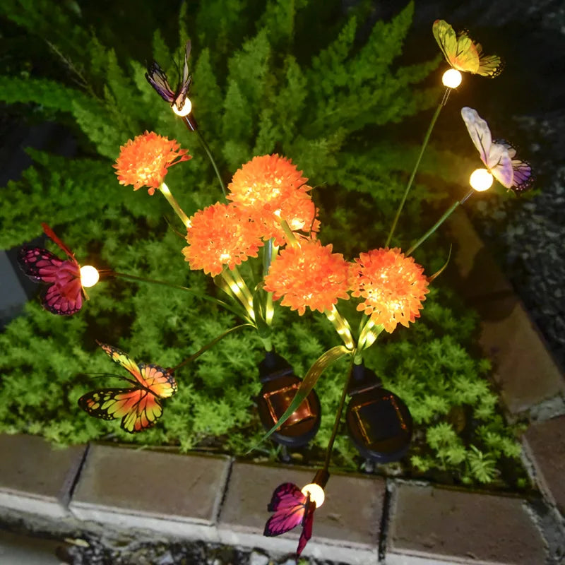Solar Gartenleuchten PapillonGlow | 6 Schmetterlings-Blütenköpfe | Intelligente Lichtsteuerung | Deko-Solarleuchten für Außenbereiche