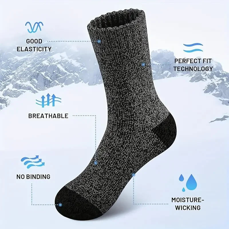 Merino-Wollsocken AlpTherm | 5 Paar | Extra Dick & Wärmend | Für Wandern & Winter | Unisex 38–46