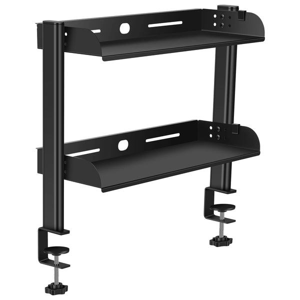 ClampRack Pro Zweistöckiges Schreibtischregal mit Klemme | Platzsparender Organizer | Höhenverstellbar & ohne Bohren | 44 × 39 × 15,5 cm