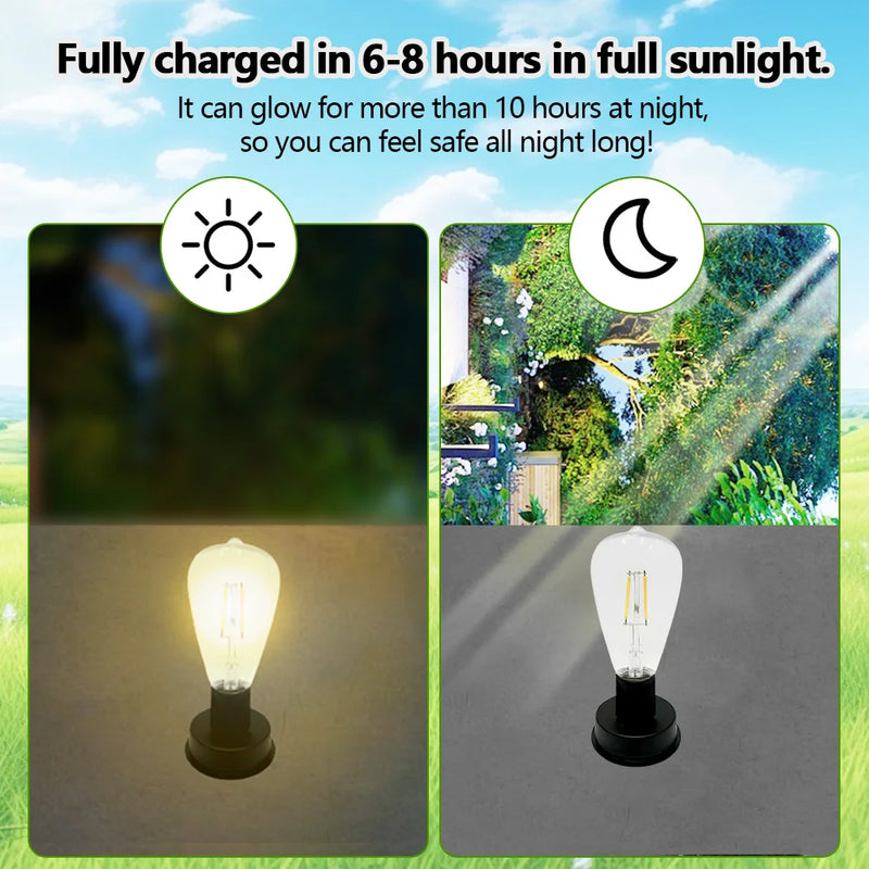 Solesta Solar Lampenbasis 8 cm mit LED-Leuchtmittel | Automatik Ein/Aus | IP44 Wetterfest | Für Garten, Camping & DIY-Deko