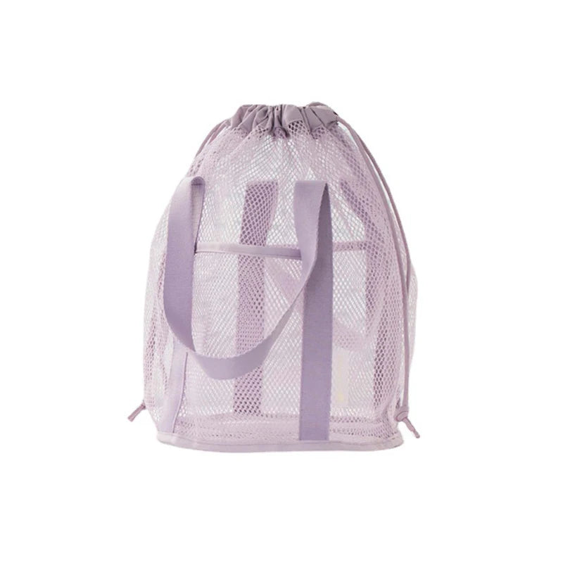 Aeriva MeshBag Kosmetiktasche mit Kordelzug | Großes Volumen & Faltbar | Nylon-Netz | Dunkelblau