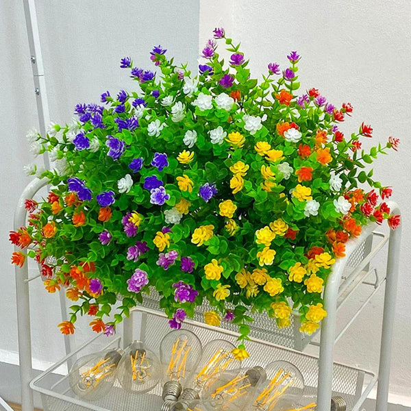 Kunstblumen FloraSun | UV-beständig & Wetterfest | Hängende Deko-Pflanzen für Garten & Balkon | Pflegeleicht & Immergrün
