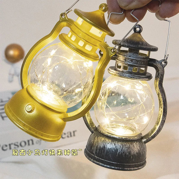 Luminara Retro-Laterne | LED Kerzenhalter | Batteriebetrieben & Sicher | Tisch- & Dekolicht 15×7×7 cm