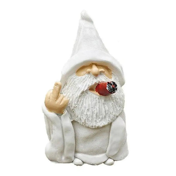 GrumpyBeard | Resinfigur Alter Mann mit weißem Bart | Lustige Gartenzwerg-Alternative | 15 × 10 × 7 cm