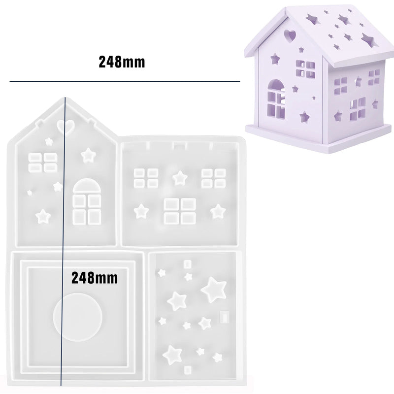Silikonform CasaLume | 3D Hausform für Harz, Gips & Kerzen | Weihnachtsdeko & DIY-Projekte | 24,5 × 20,5 cm