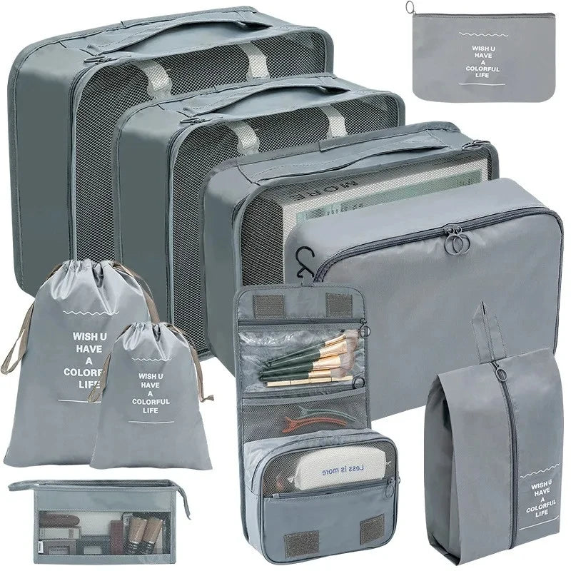 PackWunder Reise-Organizer Set 7/8/9/10-teilig | Faltbare Koffer-Organizer | Für Kleidung, Schuhe & Accessoires