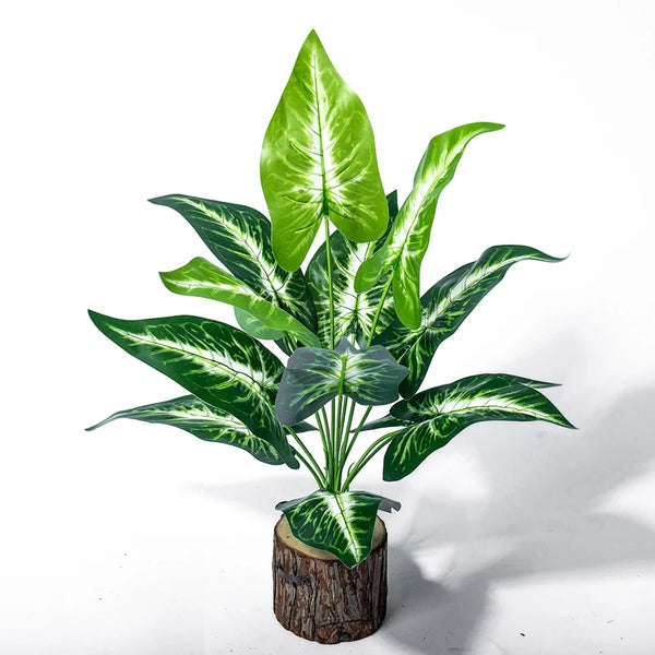EverTropica Monstera Künstliche Monstera-Pflanze | 43 cm | 12 Zweige | Tropische Dekoblätter für Haus & Garten