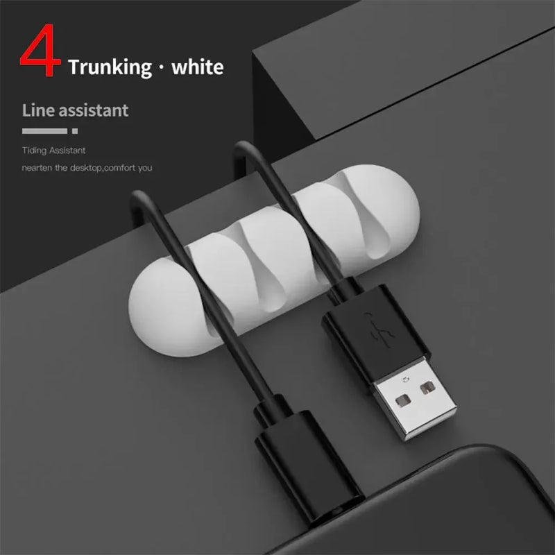 KabelFix Clip | Silikon Kabelhalter | Selbstklebend & Flexibel | Für USB, Kopfhörer & Ladekabel