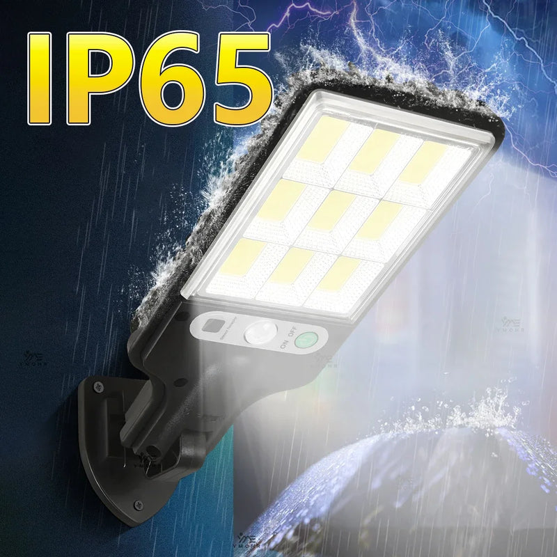 Solivon MotionBright Solar Wandleuchte mit Bewegungsmelder | IP65 Wasserdicht | Mit Fernbedienung & 3 Lichtmodi | Für Garten, Wand & Einfahrt