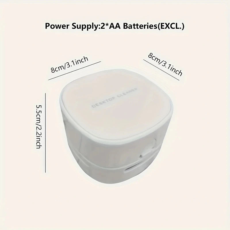 Cleanora MiniVac | Kabelloser Mini Tischstaubsauger | Tragbar & Leise | USB oder Batterie | Für Krümel, Staub & Tierhaare