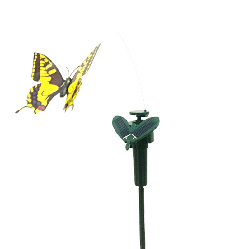 SOLAVIA Sonnenblumen-Gartenstecker | Mit drehendem Schmetterling oder Kolibri | Solar-Deko für Garten & Topfpflanzen | 20×20×10 cm