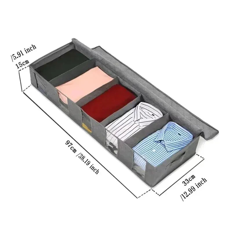 SpaceSaver Unterbett-Aufbewahrungstasche | Faltbar | Mit Griffen | Vliesstoff