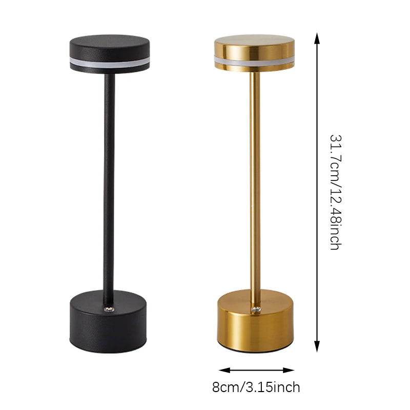 Luminariq LED Tischlampe mit Touch-Funktion | Dimmbar & Farbtemperatur einstellbar | Aluminium | USB-Ladung | Für Schlafzimmer, Büro & Camping