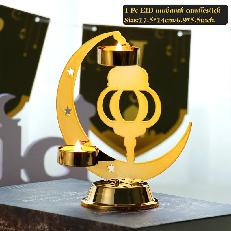 LumiNoor Ramadan Kerzenhalter | Mond-Design | Stimmungsvolle Deko | Metall