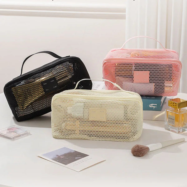 Kosmetiktasche ClarityBag Mesh | Transparent & Großzügig | 23 × 11 × 11 cm | Für Reisen & Alltag