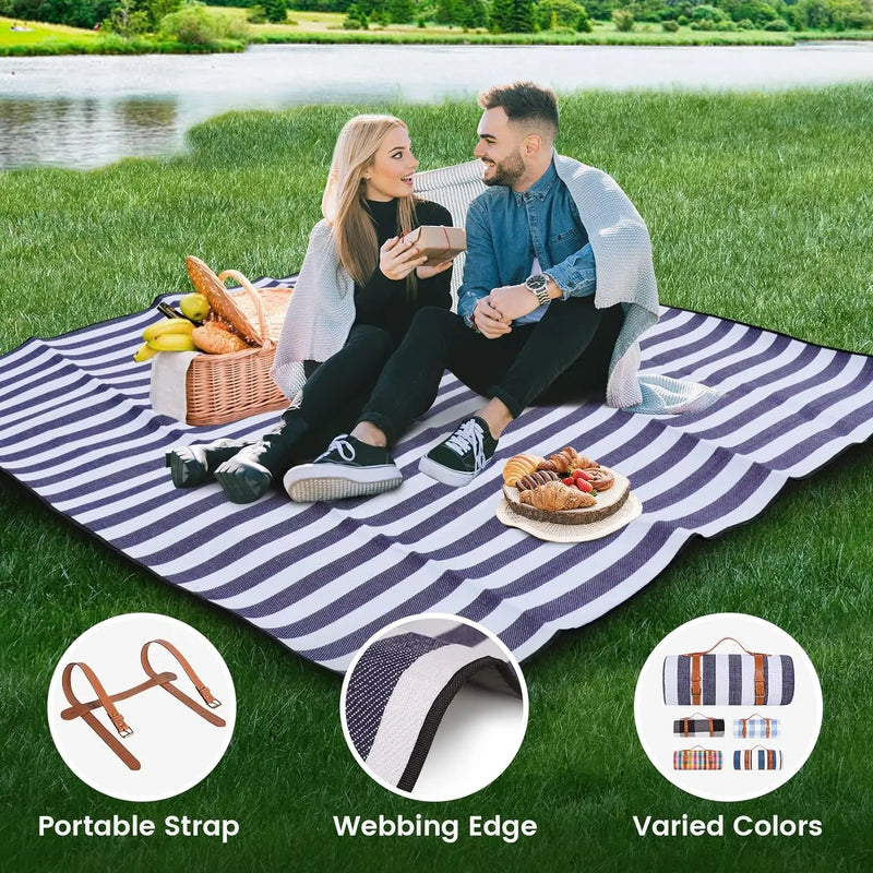 Vivantura Picnic Blanket Extra Large | Wasserdicht & Sandabweisend | Faltbar für 8 Personen | Ideal für Strand & Park