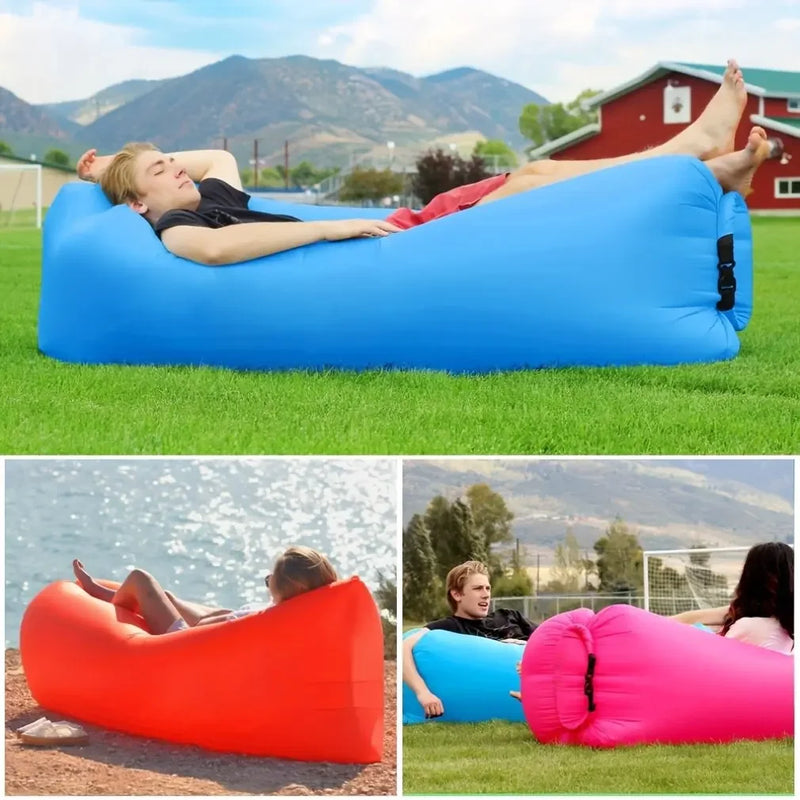 Airvana Aufblasbares Sofa Outdoor | Tragbare Luft-Couch für Camping & Strand | Mit Kopfstütze & 30h Haltbarkeit