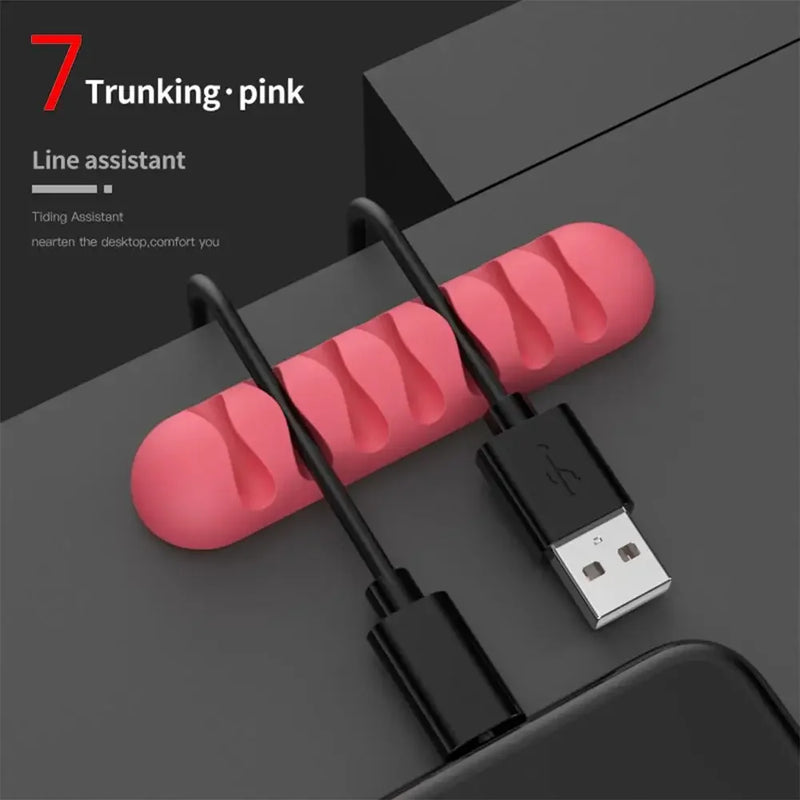 KabelFix Clip | Silikon Kabelhalter | Selbstklebend & Flexibel | Für USB, Kopfhörer & Ladekabel