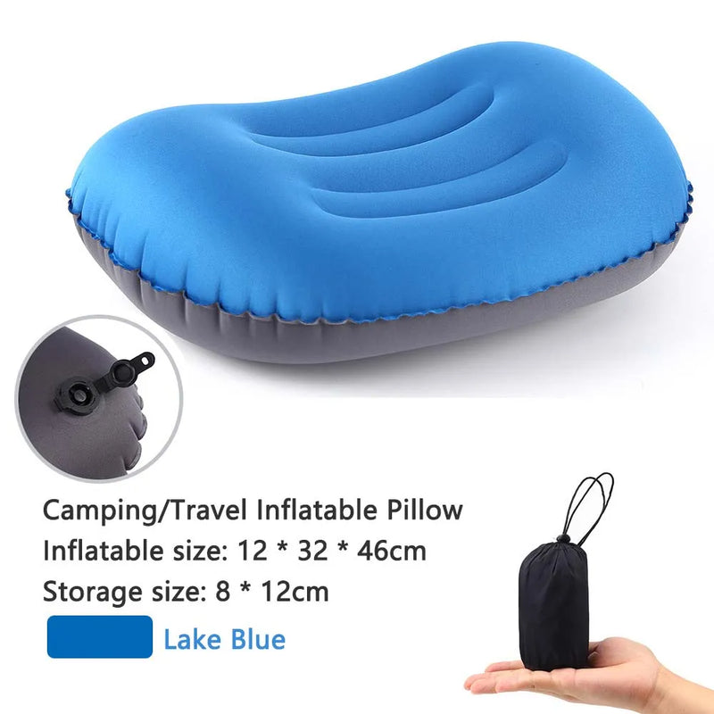 AirNest Aufblasbares Outdoor-Kissen | Komprimierbar & Faltbar | Nackenstütze für Camping, Wandern & Reisen