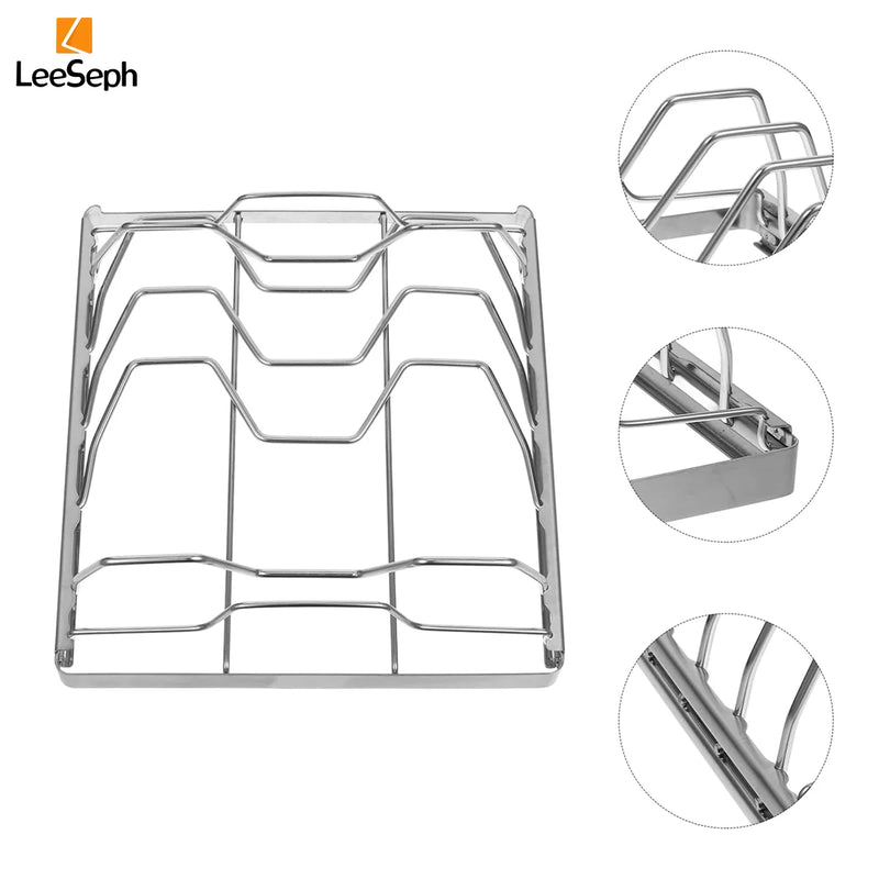 GrillRack Pro Edelstahl-Rippchenhalter | Antihaft & langlebig | Für BBQ, Grill & Backofen | Perfekt für saftige Ribs