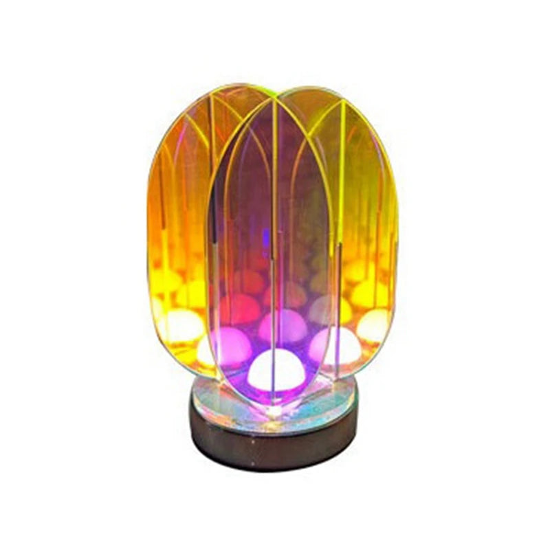 Luminara LED-Tischlampe | Farbwechsel-Acryl | USB-Betrieb | Geometrisches Design | 20,5 cm