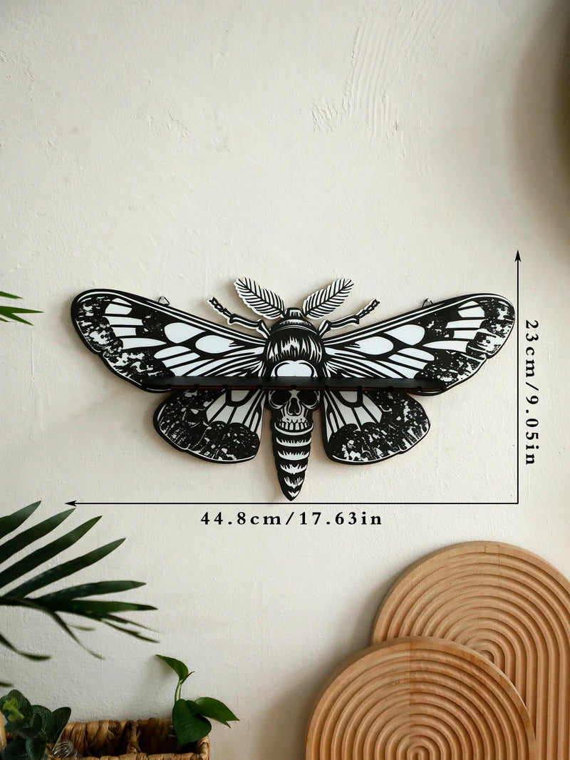 Kristall Regal MysticWings | Schwebendes Wandregal mit Libelle & Schmetterling | Halloween & Gothic Deko