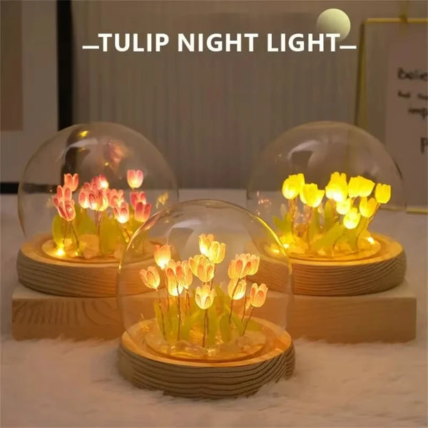 DIY Tulpen Nachtlicht | Handgemacht | LED Deko-Lampe | Geschenkidee für Mädchen & Familie