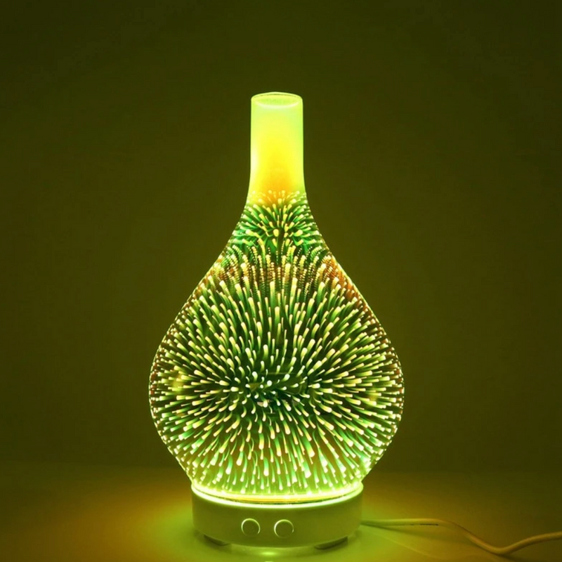 AromaLume Diffuser | 100 ml Wassertank | 7 LED-Farben | Glasdesign mit Aromatherapie
