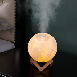 Luftbefeuchter Lampe LunaBreeze | 2-in-1 Nachtlicht & Aroma Diffuser | 880 ml Tank | 3 Farbmodi