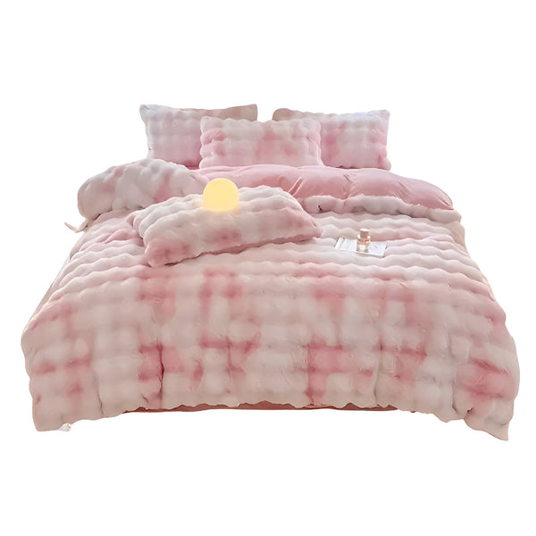 Plüsch-Bettbezug Lunafleece | Beidseitig Kaninchenfell & Milchsamt | Extra Warm & Weich | Perfekt für Herbst & Winter