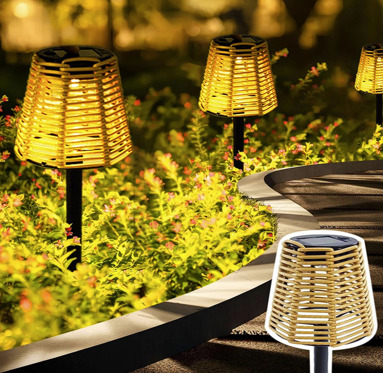 Ravelya LightLantern Solar Laterne Rattanoptik | Wetterfest IP65 | Warme LED-Beleuchtung | 36x11x10 cm