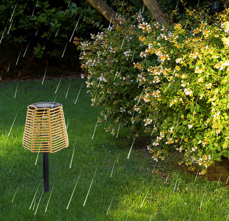 Ravelya LightLantern Solar Laterne Rattanoptik | Wetterfest IP65 | Warme LED-Beleuchtung | 36x11x10 cm
